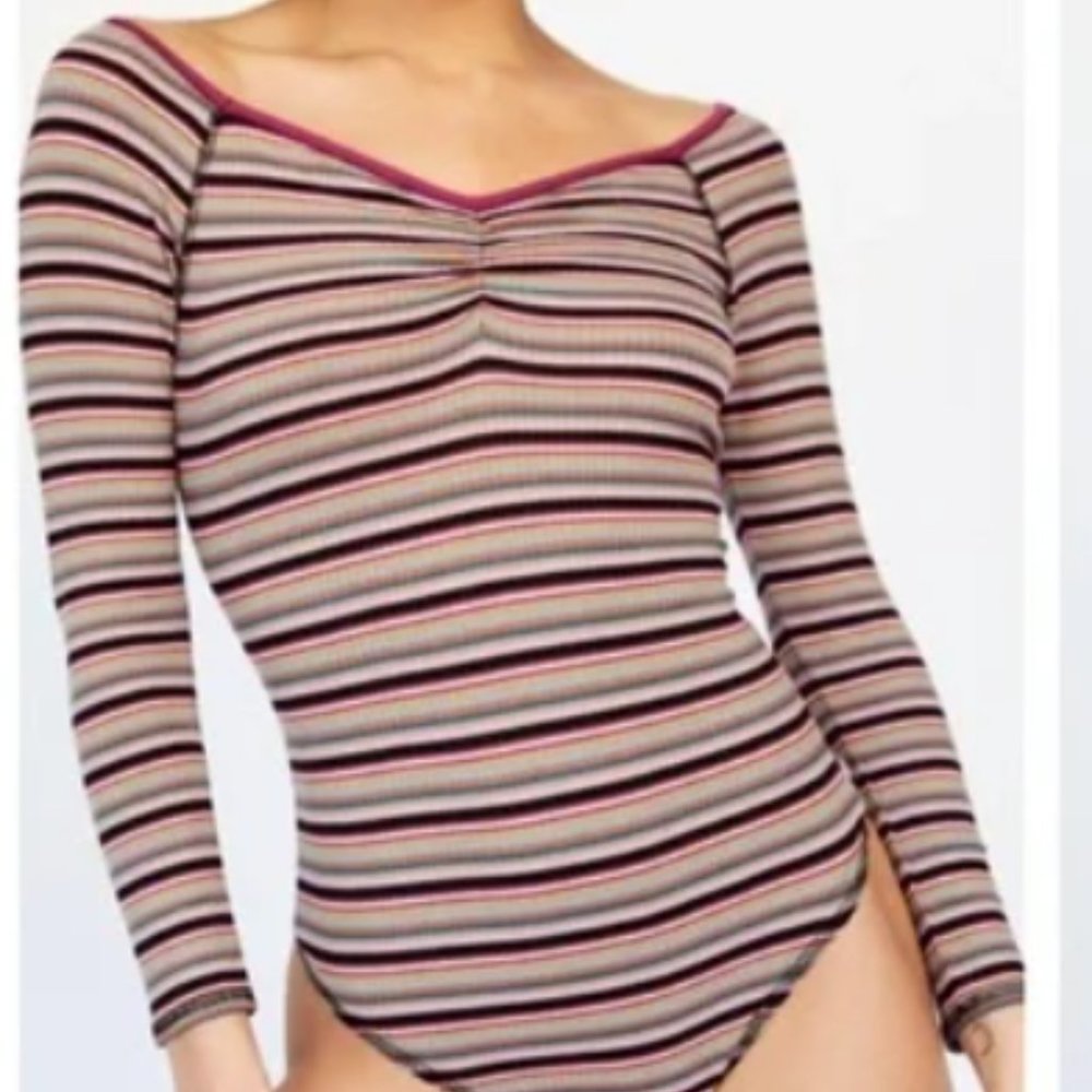 Free People Bodysuit - Long Sleeve Multi Stripe